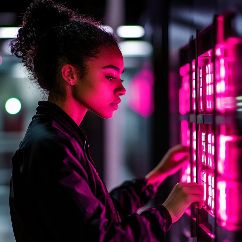 a cybersecurity employee working on a computer system to update the company's passwords to protect from cyberattacks.